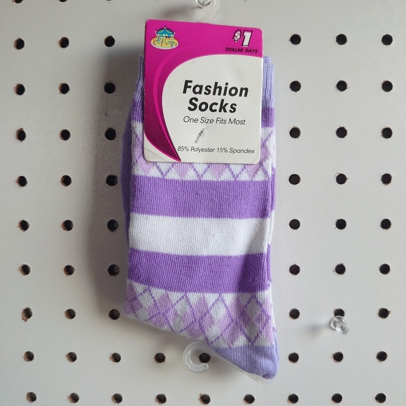 Fashion Socks One Size Fits Most Purple - Picture 1 of 4
